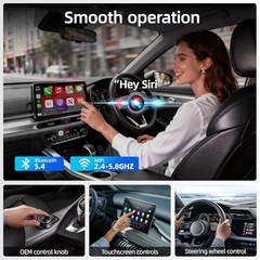 Wireless Apple CarPlay Adapter, 5.8G Quad-Core Chip No Latency, Silver