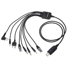 8 in 1 USB Programming Cable+Software CD For Motorola Baofeng Kenwood HYT Radio