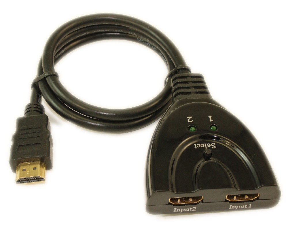 2 IN/1 OUT HDMI Switch AUTO-SELECT Pigtail Style 4K@60Hz/4:4:4/HDCP2.2