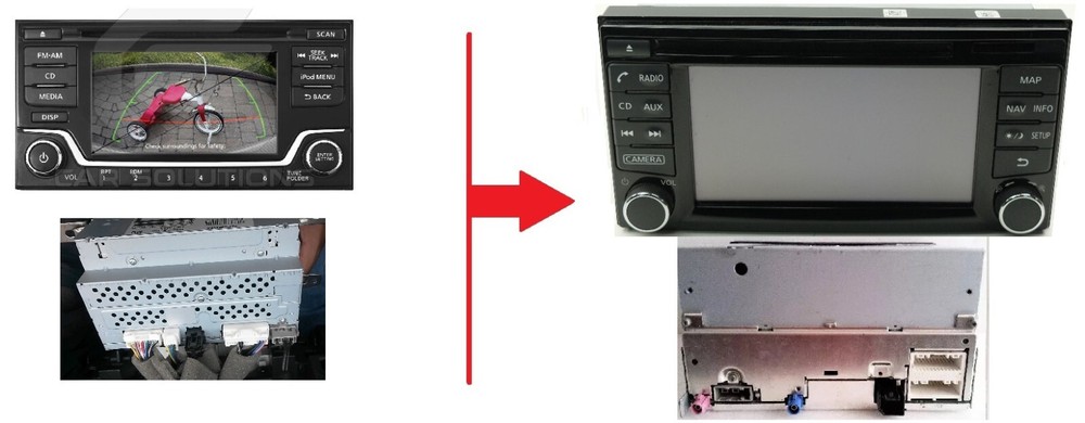 32pin & 8pin to 24pin harness – Change radio from Panasonic to Bosch Navi