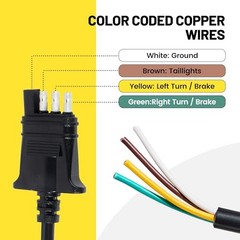 4-Pin Flat Wiring Harness 20 Feet Jacketed Cable Trailer-Side Standard 4 Way
