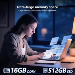 Gaming Laptop 15.6 1080P N150 16GB RAM 512GB SSD Win 11 YEPBOOK Computer Twin