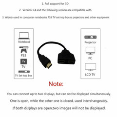 4K HDMI Cable Splitter Adapter 2.0 Converter 1 In 2 Out 1 Male to 2 Female US