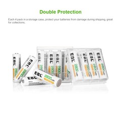 EBL AA AAA Rechargeable Batteries Double A,Triple A NiMh 2800mAh 800mAh +Box Lot