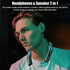 Bluetooth Neckband Wireless Earbuds Speaker Headset Stereo Earphones Retractable