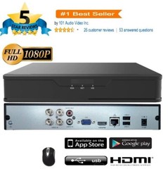 4CH 4 Channel DVR 1080P Digital Video Recorder WORK W/ TVI AHD CVBS IP (NO HDD)