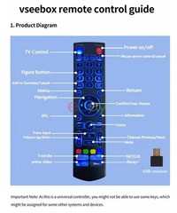 vSeeBox Backlit Voice Remote Control With USB V5 ProV3 PlusV3 Pro Elite