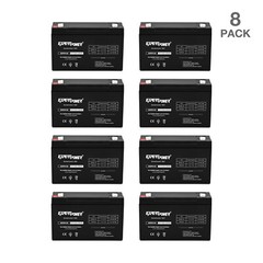 8 PACK – EXPERT POWER 6 Volts 12 Ah AGM Sealed Lead Acid Rechargeable Battery