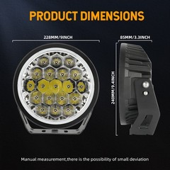 Auxbeam 360-PRO Series 9 Inch Round Off Road Lights 600W LED Driving Lights Pods