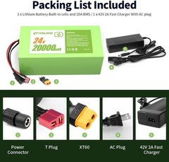 Green 24V 20AH li-ion battery PACK