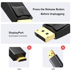 4K Display Port DP to HDMI Cable Adapter Converter 2160P 60Hz HDR UHD Dolby 6Ft