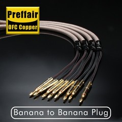 12AWG OFC HiFi Audio Speaker Cable Wire 24K Gold Plated Banana to Y Spade Plug