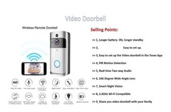 Wireless WiFi Video Doorbell Smart Phone Door Ring Intercom Security Camera Bell