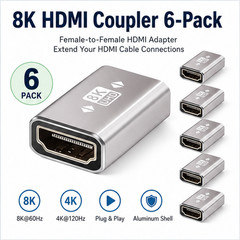 HDMI Coupler 8K@60Hz Female to Female Adapter 2.1 Connector 3D 4K@120Hz Extender