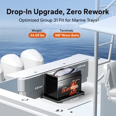 LiTime 24V 100Ah Group31 Bluetooth LiFePO4 Lithium Battery For Trolling Motor