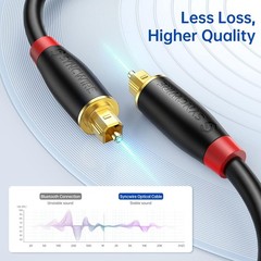 3.3ft Fiber Optic Optical Cable with Gold-Plated Connectors for Soundbar