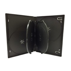 5 Standard 14mm Multi Hold 6 Disc Six CD DVD Black Case Movie Box 2 Trays