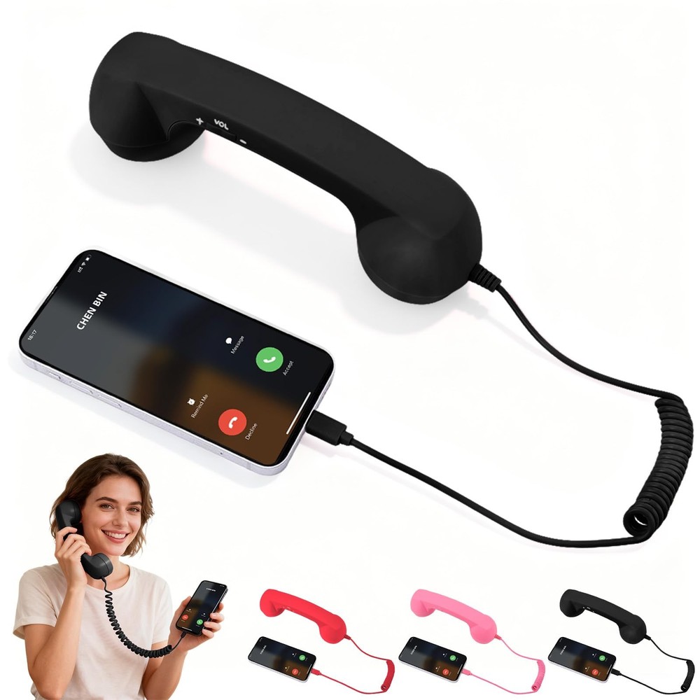 Retro Telephone Handset Mobile Phone Telephone Handset for Smartphones, Tablets