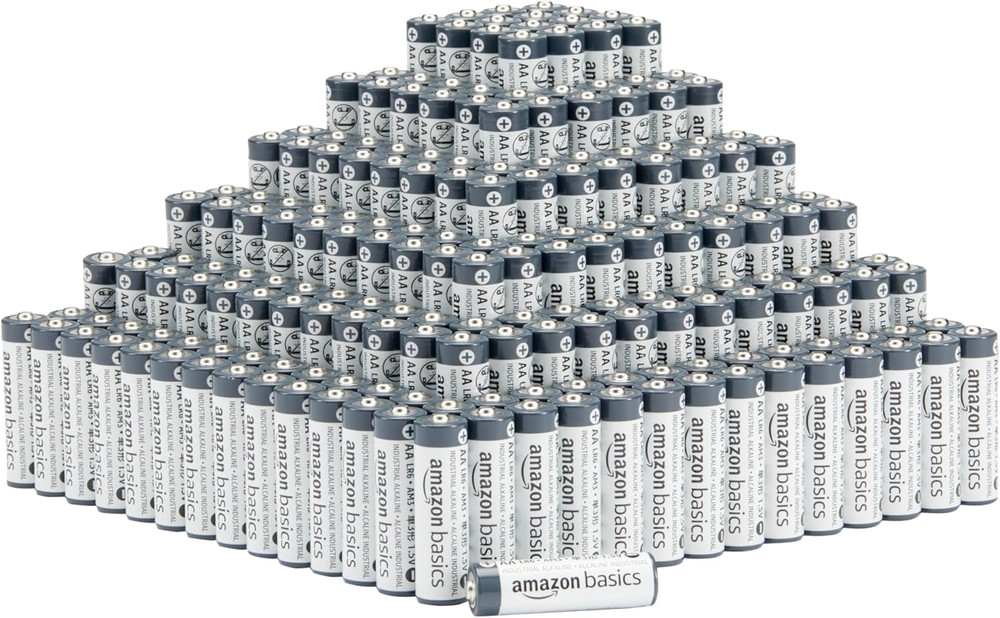 Amazon Basics 300-Pack AA Long-Lasting Industrial Alkaline Batteries, 1.5 Volt,