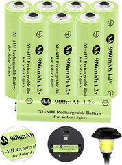 AA 900mAh Rechargeable Batteries 1.2V NiMH 8 Pack Solar Light Battery