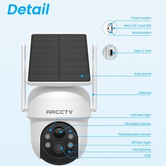 ANRAN Wireless Outdoor Security Camera System Solar Battery Powered Wifi Cameras