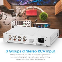 HiFi 3-way Class A Digital Stereo Preamplifier 2.0 Channel Home Audio Preamp