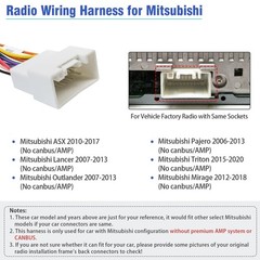 20Pin Radio Wire Harness for Mitsubishi Stereo Wiring Adapter Kit,Android Rad…