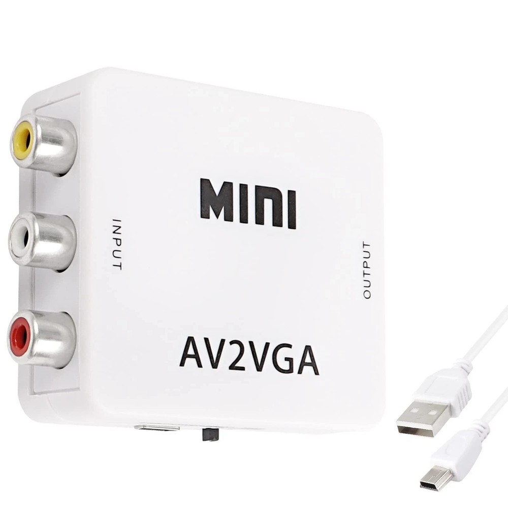 AV RCA to VGA Adapter Audio Video Converter,Composite AV to VGA +3.5mm TV Vid…