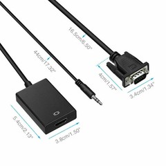 LOT VGA To HDMI Converter 1080P HD Adapter With Audio Cable For HDTV PC Laptop