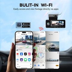 REDTIGER A3 3 Channel Dash Camera 32GB Card With Acc Multi-Size Hardwire Kit