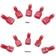 100PCS Insulated Spade Wire Connectors Electrical Crimp Terminals Nylon Fully