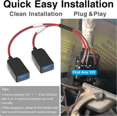 Dashcam Power Adapter,(Universal) Compatible with All Models,Dual DC Buck Conver