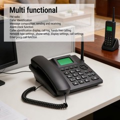 Cordless Landline Phone Dual SIM Multifunction For Home Black Easy To Use