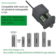 MAXTHIUM Universal Cylindrical Li-ion Battery charger for 18650,16340,21700,etc.