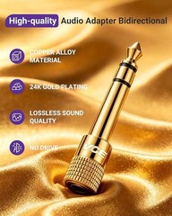 5pcs 6.35mm 1/4″ Male to 3.5mm 1/8″ Female TRS Stereo Audio Headphone Adapter
