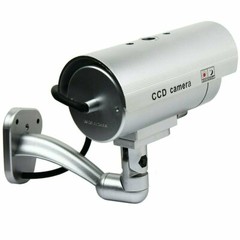 IR Bullet Fake Dummy Surveillance Security Camera CCTV & Flashing Record Light