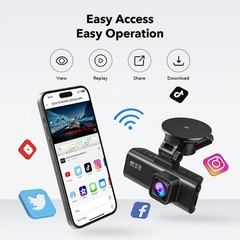 REDTIGER Dash Camera Front and Rear 4K Dash Cam Built-In WiFi & GPS Parking Mode