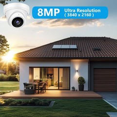 8MP PoE IP IR Night Vision Turret Camera Outdoor/Indoor Metal Housing 2.8mm