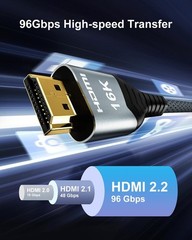 ConnBull 16K HDMI Cable 1.64 FT Ultra High Speed for 4K 8K Gaming