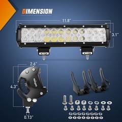 LED Light Bar with Yellow/Black Covers 2 PCS 12 Inch White+Yellow Black Cover