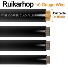 40FT 0 Gauge Battery Cable Copper Clad Aluminum w/ Lugs & Heat Shrink