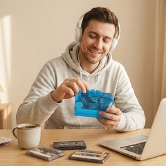 Portable Cassette Player Transparent Retro For Music Lovers ABS Easy To Use