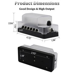 6 Way Auto Car Marine Fuse Box Block Holder Board Kit Waterproof 12V