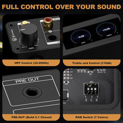 2 Channel Bluetooth Amp: Hifi 300W X2 Stereo Amplifier with BT 5.2 | HPF | Digit
