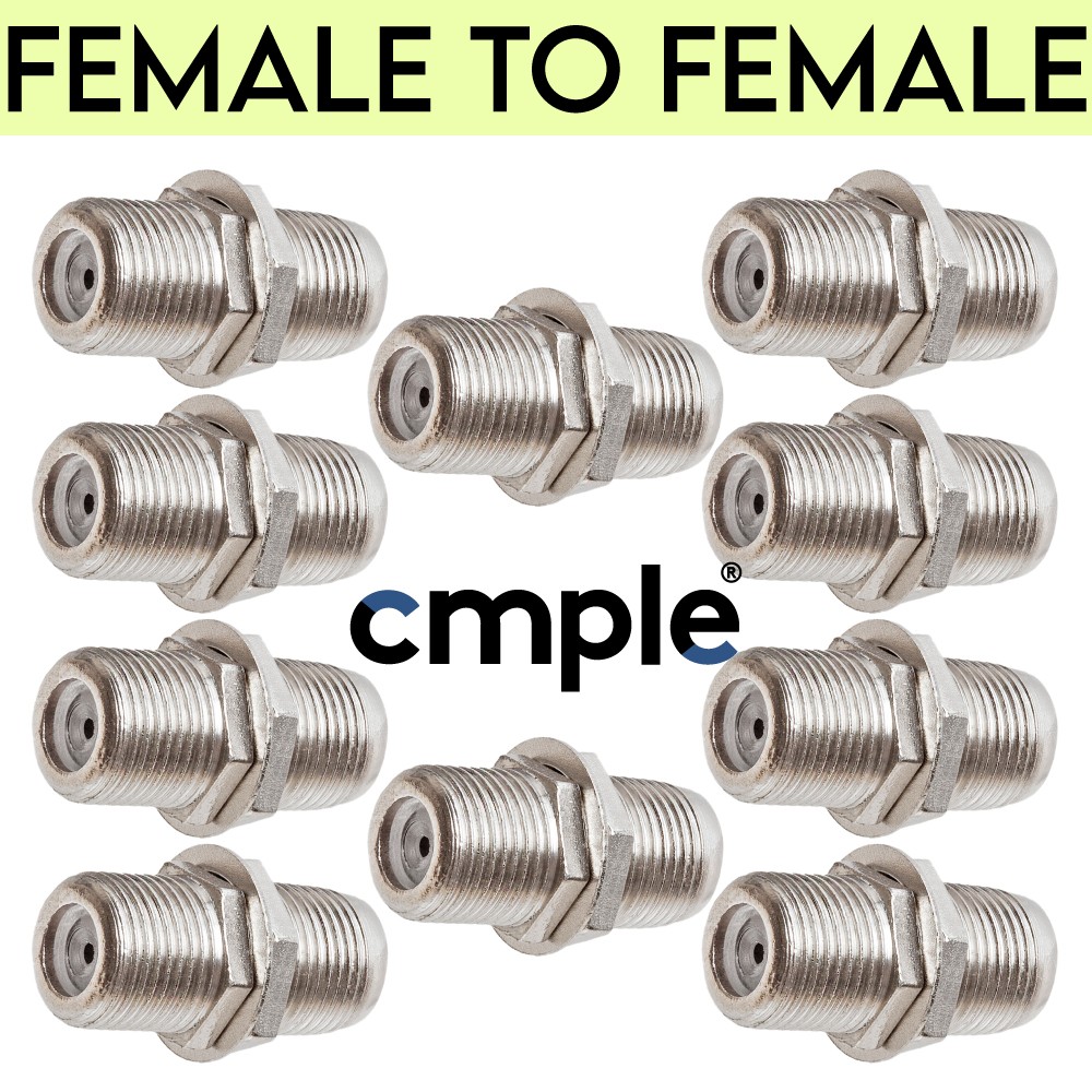 10 Pack F-Type Coupler Adapter Coaxial Cable Type F Screw Connectors F/F M/M 10x
