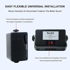 2*Herdio Marine 3.5 Inches Outdoor Speakers Wired 200W 3 Way Wall Mount Speakers