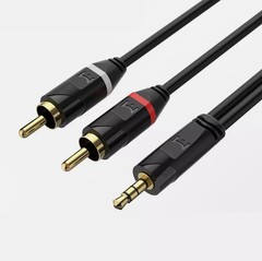 3.5mm to 2RCA Stereo Audio Cable AUX Adapter for Speakers TV Home Theater