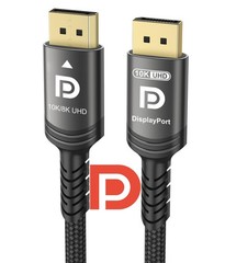 10K 8K DisplayPort 2.1 Cable 10ft 54Gbps 4K 240Hz UHBR HDCP2.3 Braided