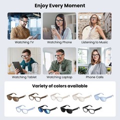 WeariQ Blue Light Blocking Bluetooth Smart Glasses –Dusty Blue