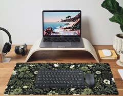 Dark Green Floral Plants XXL Gaming 31.5″ x 15.8″,